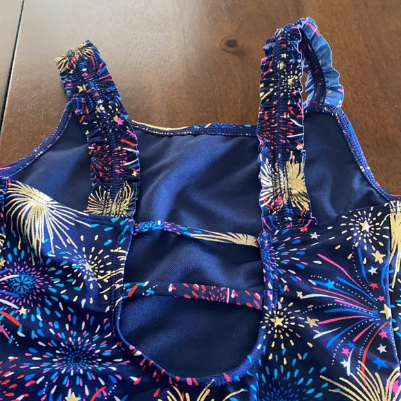 Cat & Jack Fireworks One Piece Swimsuit Blue - Picture 5 of 8